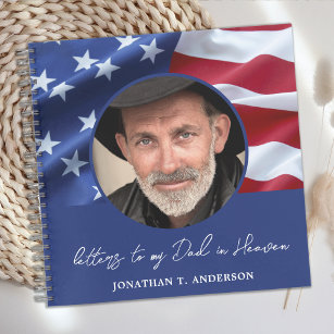 Brieven aan papa Heaven American Flag Patriotic Notitieboek
