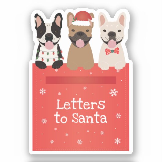 Brieven aan Santa French Bulldogs Sticker (Voorkant)