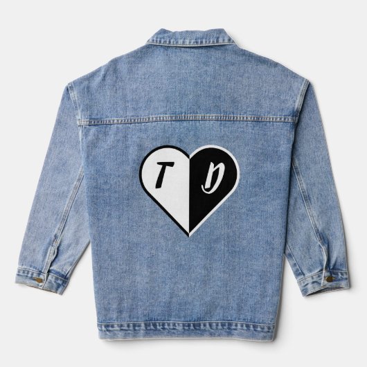 Brieven in het hart denim jacket (Achterkant)