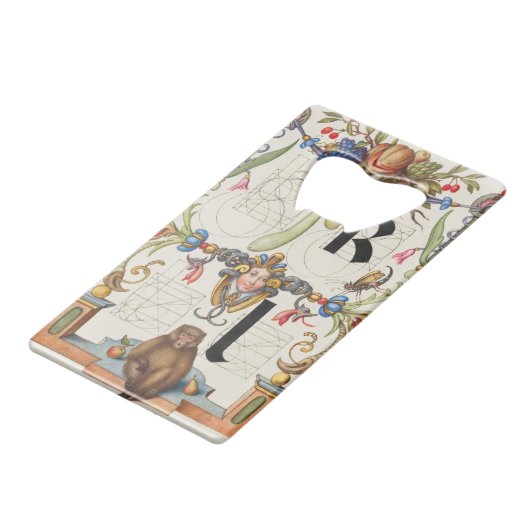 Brieven k en l van Mira Calligraphiae Monumenta Creditkaart Flessenopener (Voorkant Gekanteld)