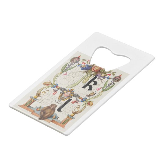 Brieven k en l van Mira Calligraphiae Monumenta Creditkaart Flessenopener (Achterkant Gekanteld)