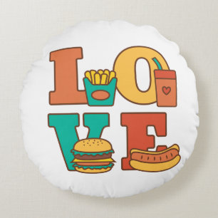 Brieven Liefde Junk Food Kamer Decoratie Rond Kussen