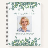 Brieven met Eucalyptus Custom Photo Grief Notitieboek (Voorkant)