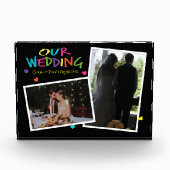 Brieven met hart bruiloft Keepsake 2 fotoblok (Voorkant)