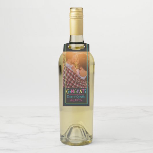 Brieven met hart gefeliciteerd gelegenheid flessenhanger (Op fles)