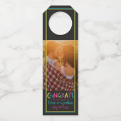 Brieven met hart gefeliciteerd gelegenheid flessenhanger (Voorkant)