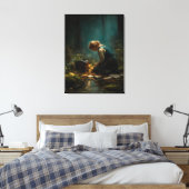 Brieven onder het boslicht canvas afdruk (Insitu (Slaapkamer))