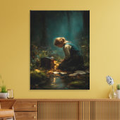 Brieven onder het boslicht canvas afdruk (Insitu (Woonkamer))