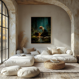 Brieven onder het licht van het bos canvas afdruk