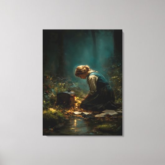 Brieven onder het licht van het bos canvas afdruk (Voorkant)