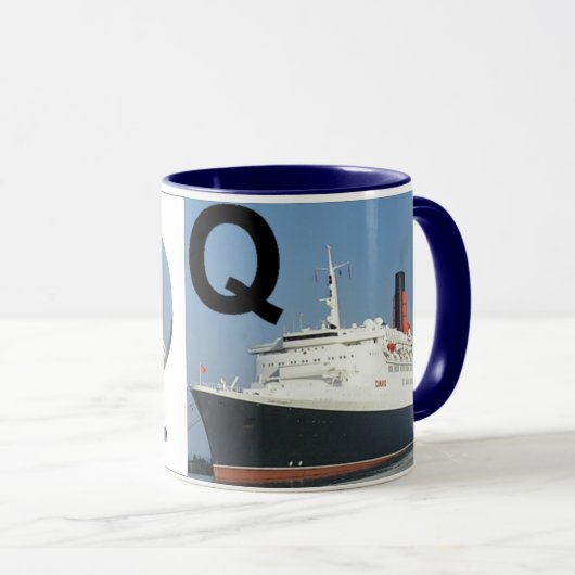 Brieven - Q - QE2 (koningin Elizabeth 2) Mok (Voorkant rechts)