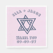 BRIEVEN STAR DAVID Aangepaste JOODSE bruiloft Servet (Voorkant)