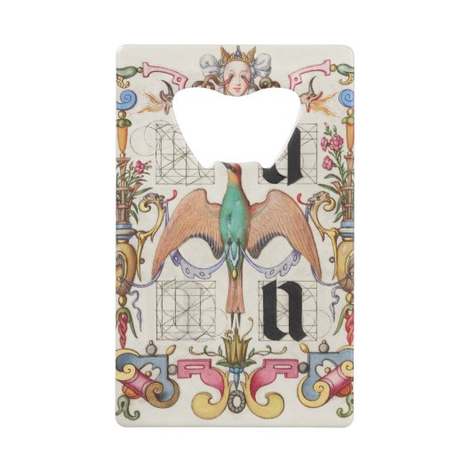 Brieven U en V Mira Calligraphiae Calligrafie Creditkaart Flessenopener (Voorkant)