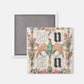 Brieven U en V Mira Calligraphiae Calligrafie Magneet (Voorkant / Achterkant)