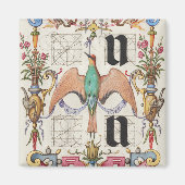 Brieven U en V Mira Calligraphiae Calligrafie Magneet (Voorkant)