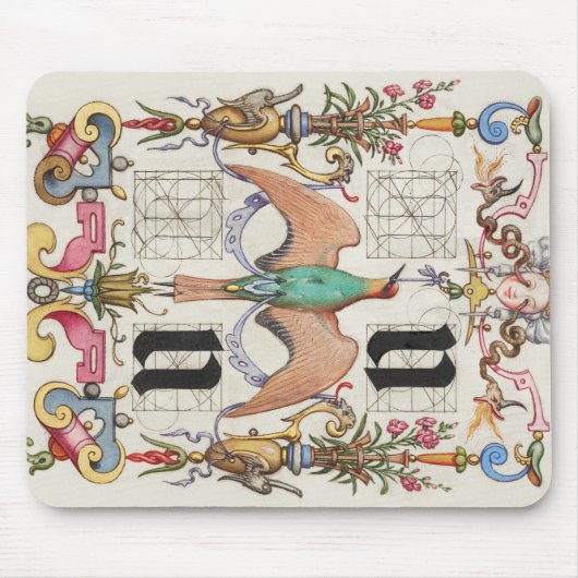 Brieven U en V Mira Calligraphiae Calligrafie Muismat (Voorkant)