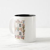 Brieven U en V Mira Calligraphiae Calligrafie Tweekleurige Koffiemok (Voorkant links)