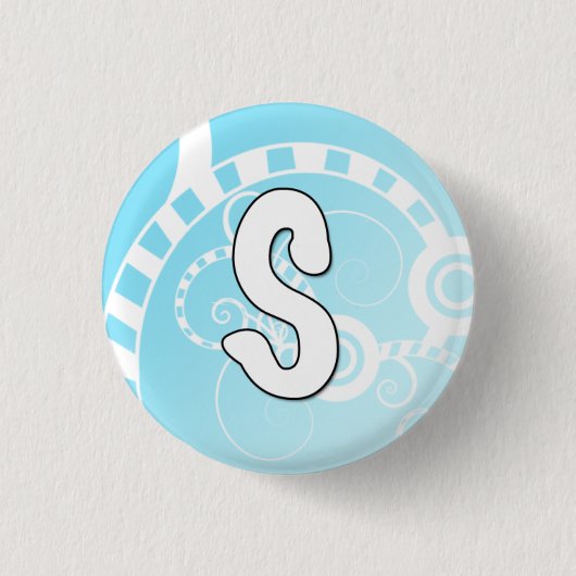 Brieven van de Buttonnen van het alfabet - S Ronde Button 3,2 Cm (Voorkant)