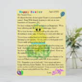 Brieven van de paasbunny Cute Blue Chick Egg Feestdagenkaart (Staand voorkant)