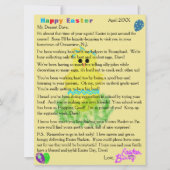 Brieven van de paasbunny Cute Blue Chick Egg Feestdagenkaart (Voorkant)