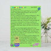 Brieven van de paasbunny Striped Chick Egg Feestdagenkaart (Staand voorkant)