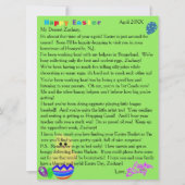 Brieven van de paasbunny Striped Chick Egg Feestdagenkaart (Voorkant)