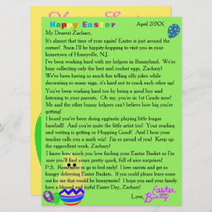 Brieven van de paasbunny Striped Chick Egg Feestdagenkaart