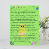 Brieven van de paashaas Pink Chick Egg Feestdagenkaart (Staand voorkant)