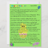 Brieven van de paashaas Pink Chick Egg Feestdagenkaart (Voorkant)