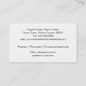 Brieven van geijkte steen visitekaartje (Achterkant)