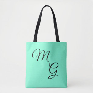Brieven van genade: zwart op Mint Green Tote Bag