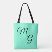 Brieven van genade: zwart op Mint Green Tote Bag (Achterkant)