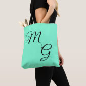 Brieven van genade: zwart op Mint Green Tote Bag (Dichtbij)