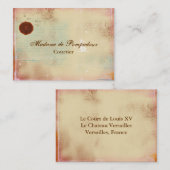 Brieven van het Manuscript van Parijs Elegant Visi Visitekaartje (Voorkant / Achterkant)