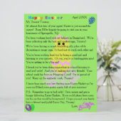 Brieven van paasbunny Yellow Pink Chick Egg Feestdagenkaart (Staand voorkant)