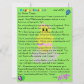 Brieven van paasbunny Yellow Pink Chick Egg Feestdagenkaart (Voorkant)