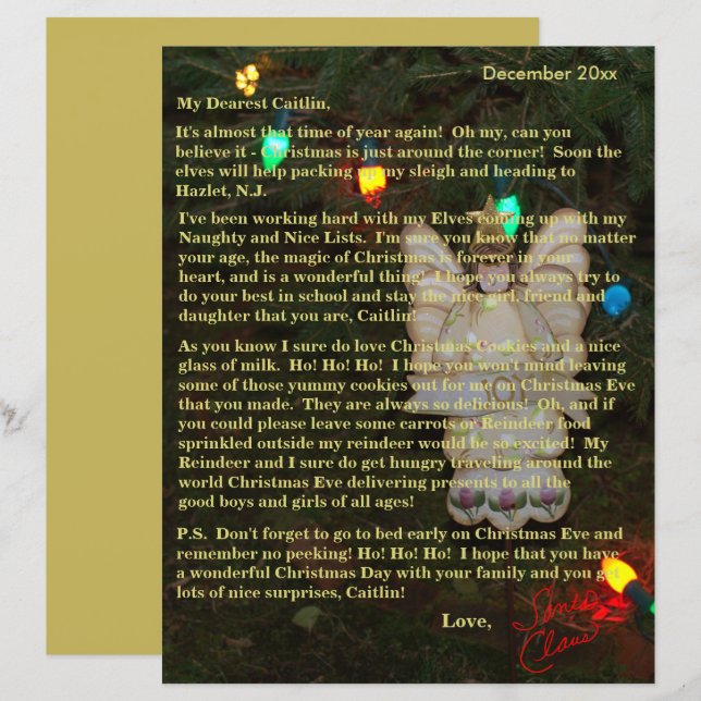 Brieven van Santa Angel Lights Ouder Kinderen (Voorkant / Achterkant)