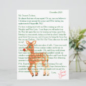 Brieven van Santa Blue Eyed Reindeer Feestdagenkaart (Staand voorkant)