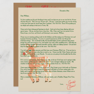 Brieven van Santa Blue Eyed Reindeer Feestdagenkaart