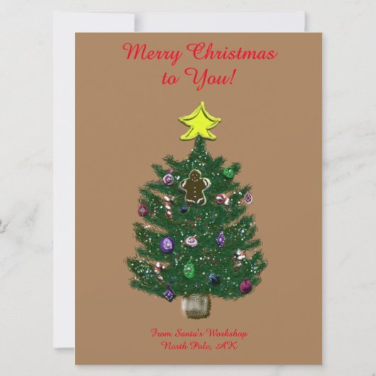 Brieven van Santa Personalized Feestdagenkaart (Achterkant)