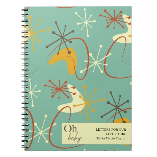 Brieven voor Baby Notitieboek Mid-Century Modern B (Voorkant)