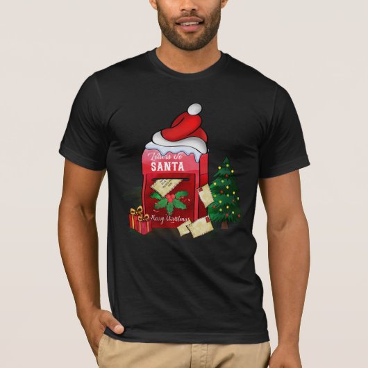 Brievenbrieven aan de brievenbus van de Kerstman T-shirt (Voorkant)