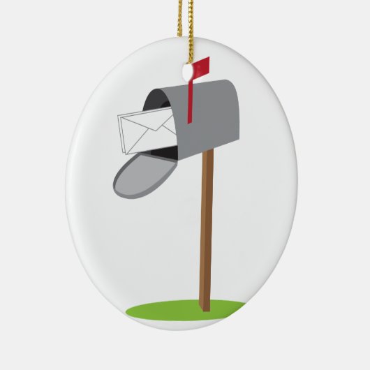 Brievenbus en brief keramisch ornament (Rechts)