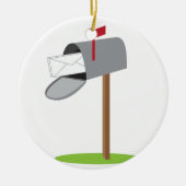 Brievenbus en brief keramisch ornament (Voorkant)