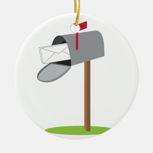 Brievenbus en brief keramisch ornament (Voorkant)