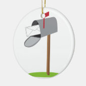 Brievenbus en brief keramisch ornament (Links)