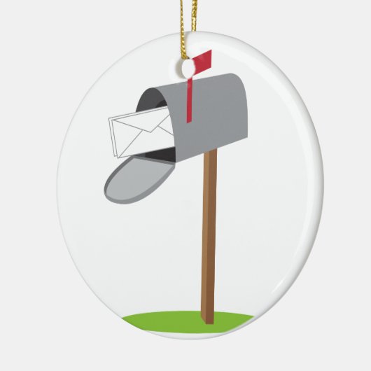 Brievenbus en brief keramisch ornament (Links)