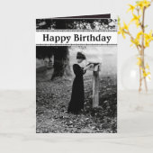  brievenbus Happy Birthday Black Kaart (Gele Bloem)