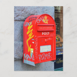 Brievenbus in Kopenhagen, Denemarken Briefkaart