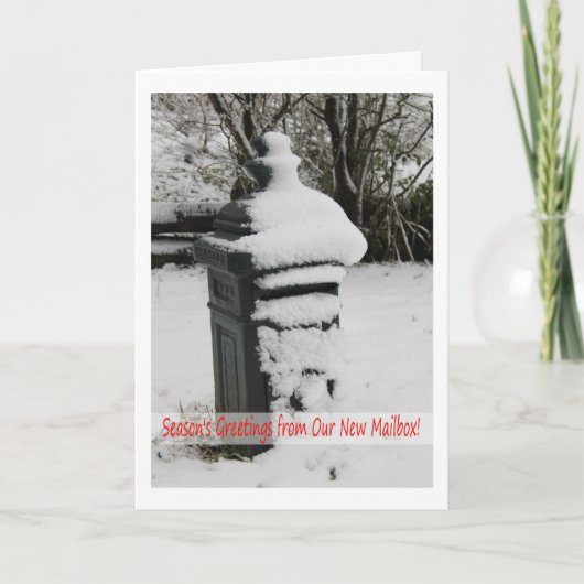 Brievenbus in sneeuw - Nieuwe aankondiging adres (Voorkant)